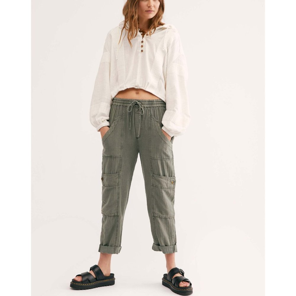 Free People Feelin Good Utility Pull-On Pants / Eden